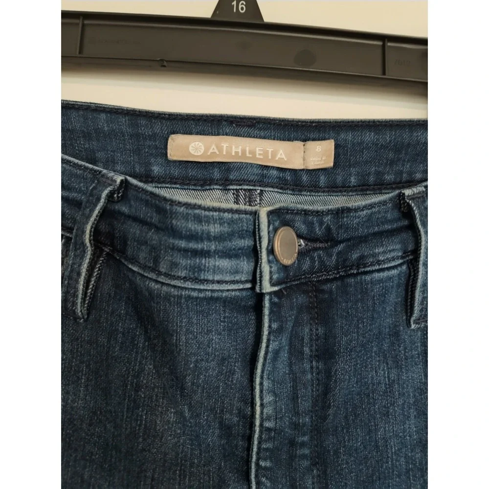 Athleta Sculptek Jeans Women's Dark Wash Blue‎ Skinny Size 8 Denim
